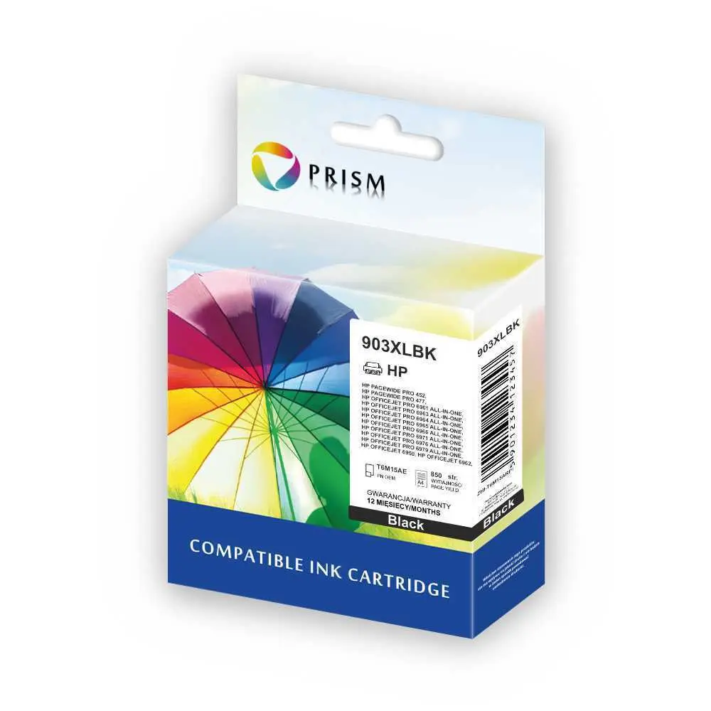 PRISM HP Ink cartridge nr 903XL T6M15AE Black 22ml 850 str. Remanufactured chip anti-upgrade 1
