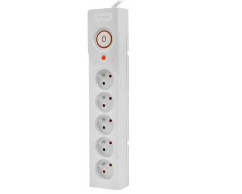 ARMAC Power strip POWER Z5 1.5M SZARA 1