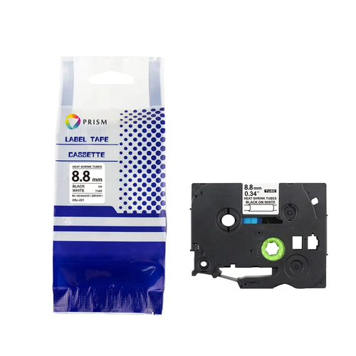 PRISM Brother rurka termokurczliwa HSE-221 8,8mm x 1,5m czarny na białym 1