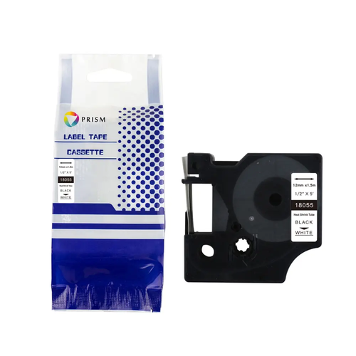 PRISM Rurka termokurczliwa DYMO D1 18055 12mm x 1.5m czarny na białym S0718300 1