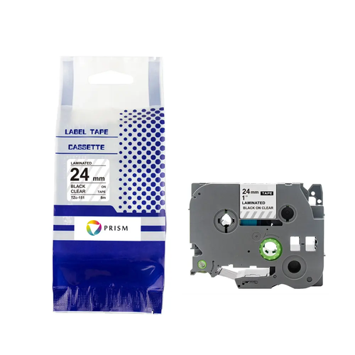 PRISM Brother taśma TZE-151 24mm x 8m czarny na przezroczystym 1