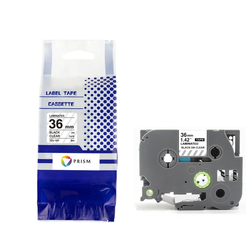 PRISM Brother taśma TZe-161 36mm x 8m czarny na przezroczystym 1