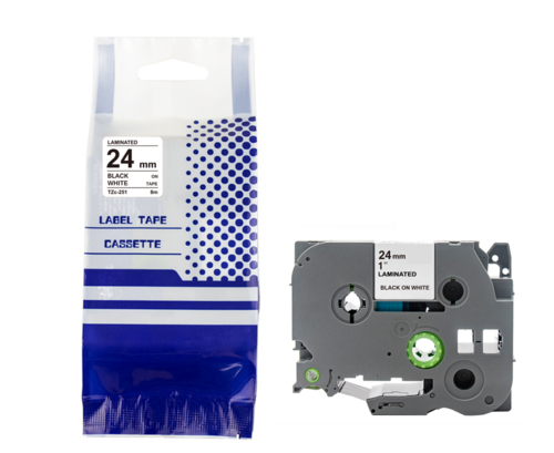 PRISM Brother taśma TZE-251 24mm x 8m czarny na białym 1