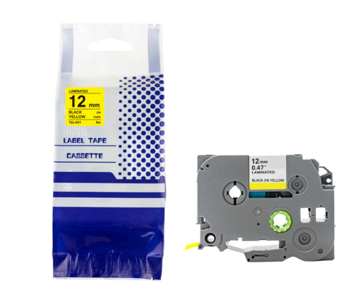 PRISM Brother taśma TZE-631 12mm x 8m czarny na żółtym 1