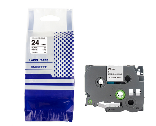 PRISM Brother taśma TZE-S251 24mm x 8m czarny na białym 1