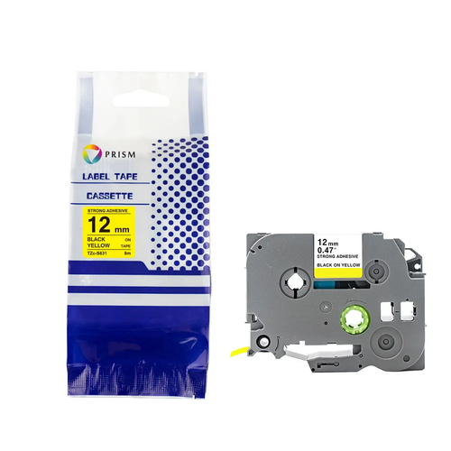 PRISM Brother taśma TZE-S631 12mm x 8m czarny na żółtym 1
