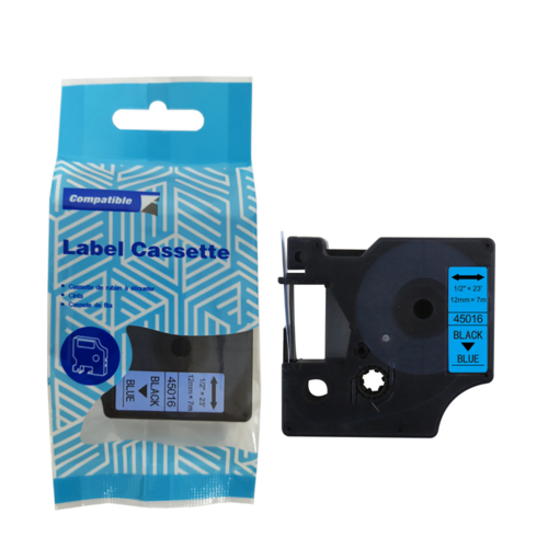 Tape DYMO D1 45016 12mm x 7m S0720560 Black on Blue compatible cartridge 1