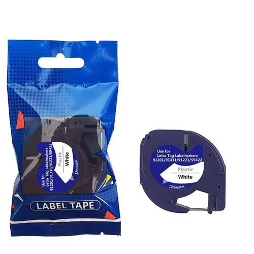 Tape DYMO LT 91201 12mm x 4m S0721560 Black on White compatible cartridge 1