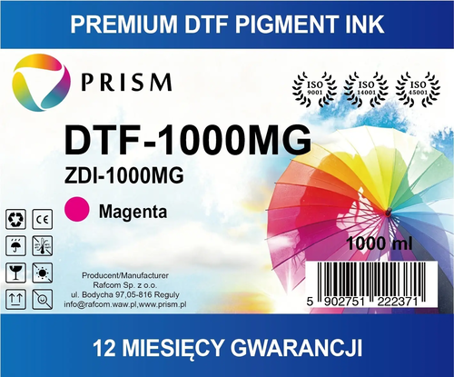 PRISM DTF Ink cartridge Magenta 1000ml bottle 238 1