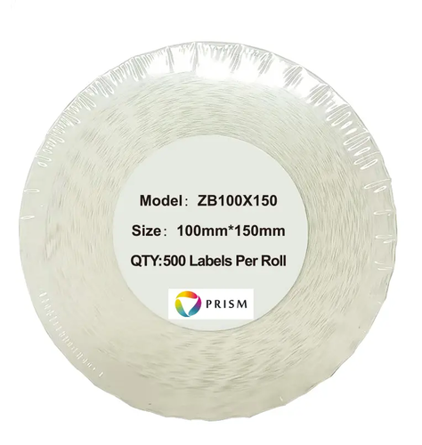 PRISM Etykieta termiczna biała 100mm x 150mm 500szt., rolka fi 25mm 1
