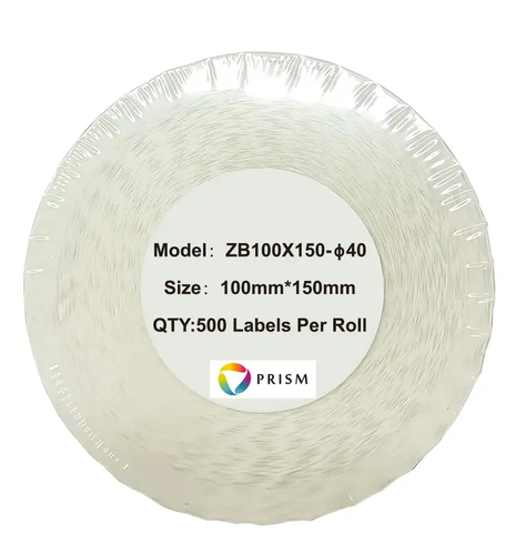 PRISM Etykieta termiczna biała 100mm x 150mm 500szt., rolka fi 40mm 1