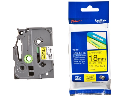 Brother Tape TZE-641 Black druk/Black druk/Yellow pad 18 mm 1