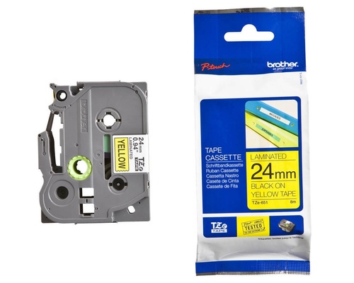 Brother Tape TZE-651 Black druk/Black druk/Yellow pad 1