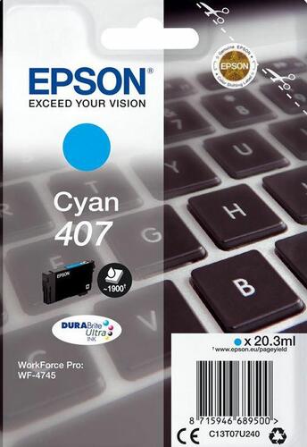 Epson Ink cartridge WF-4745 C13T07U240 Cyan 407XL 1900 pages 20.3ml 1