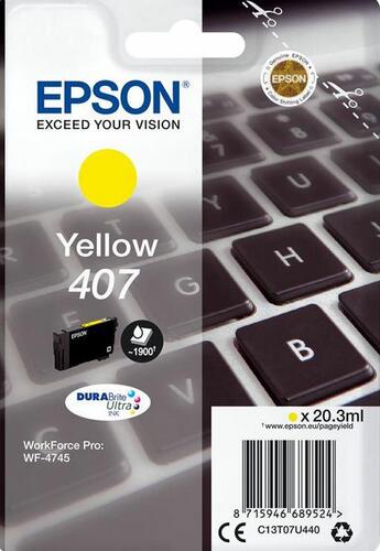 Epson Ink cartridge WF-4745 C13T07U440 Yel. 407XL 1900 pages 20.3ml 1