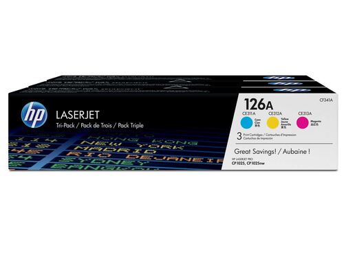 HP Toner nr 126A CF341A 3pack CMY 1