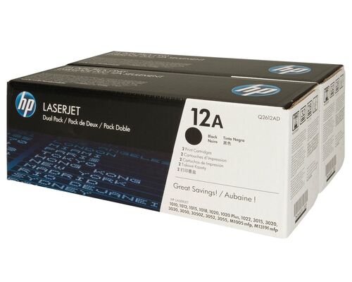 HP Toner nr 12AD Q2612AD Black 2pack 2x2K 1