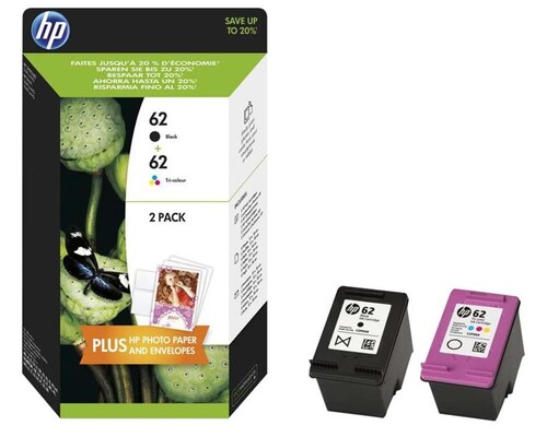HP Ink cartridge nr 62 N9J71AE 2pack Black+Color 1