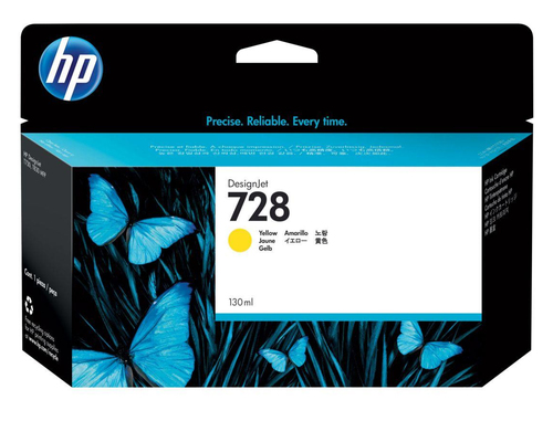 HP Ink cartridge nr 728 F9J65A Yellow 130 ml 1